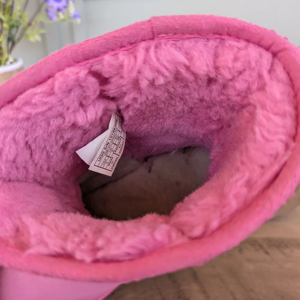 UGG Pink Shearling-Lined Short Boot
